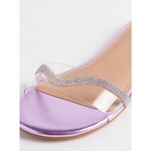 Torrid NIP Lucite Slide Sandal  Fuchsia and Rhinestone size 9.5ww